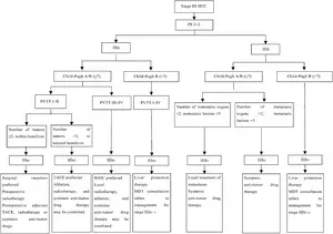 Staging and treatment routes of refined diagnosis, treatment, and management of advanced primary liver cancer