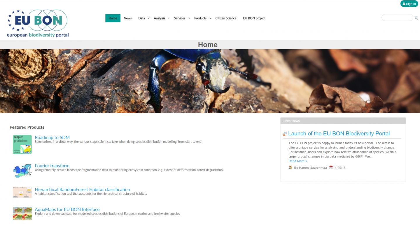 EU BON Biodiversity Portal