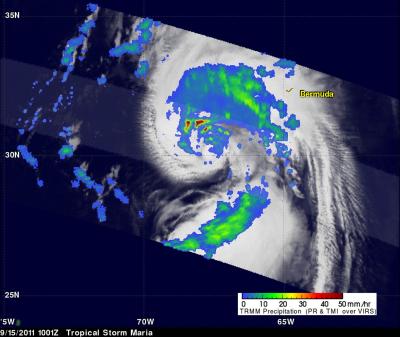 TRMM Satellite Rainfall Measurement Tropical Storm Maria