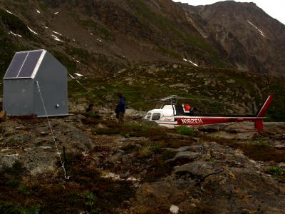 Seismic Station Being Installed on the Leeward Flank of the St. Elias Orogen