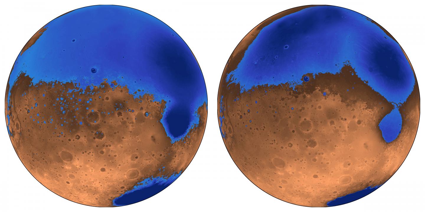 Arabia and Deuteronilus Seas on Mars