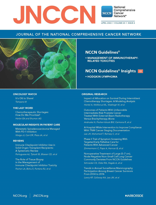 Cover, April 2022 Issue of JNCCN