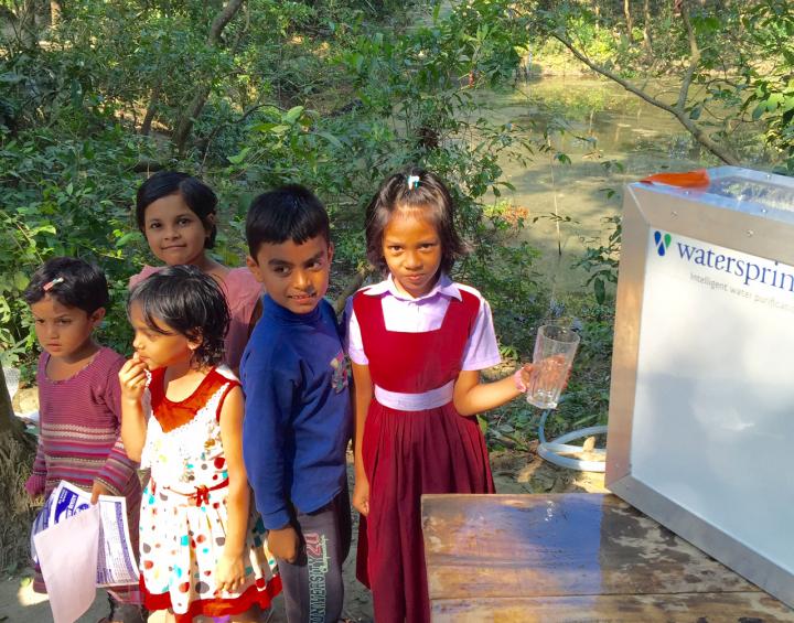 Children Drinking Water in Bangladesh