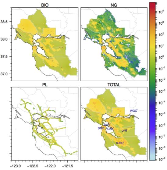 Map of Bay Area Methane Rmissions by Source