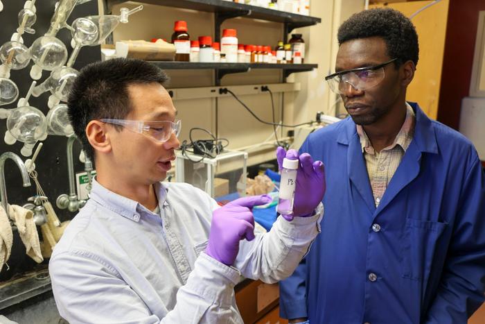 Greg Liu (at left) has spent the past five or six years working on ways to recycle plastics, and he and his team now believe they have found a solution to a growing global problem.