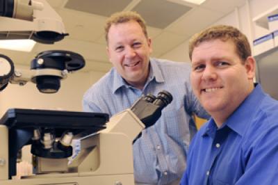 Drs. Philipp Scherer (left) and Willliam Hollland, UT Southwestern Medical Center