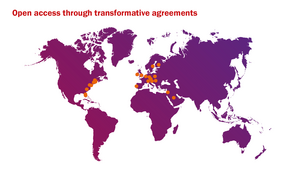 Map of IOP Publishing's transformative agreements