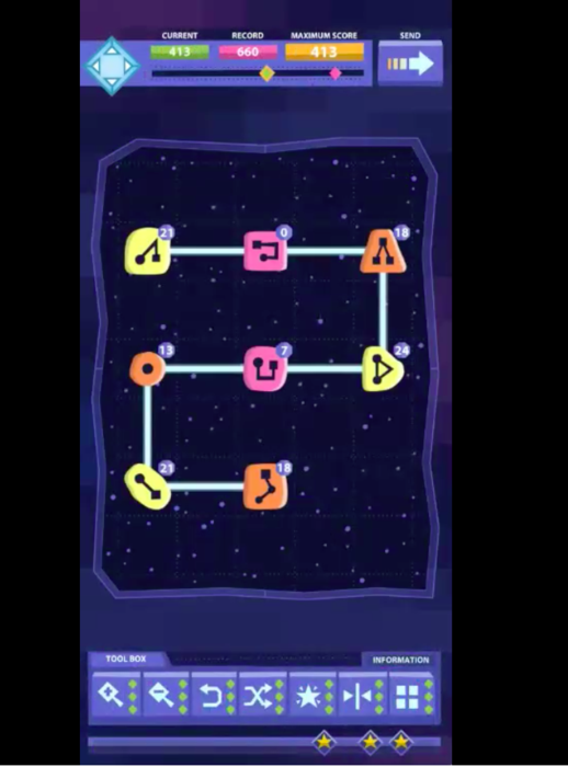 Gameplay image of GENIGMA on a smartphone