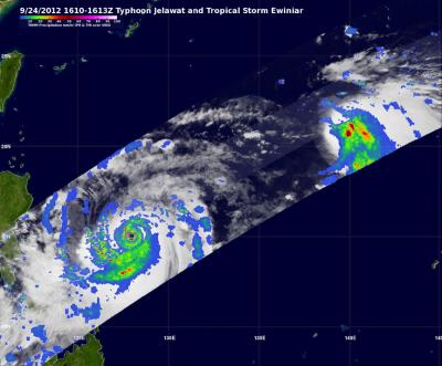 Rainfall Rates from Typhoon Jelawat and Tropical Storm Ewiniar