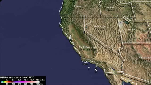 IMERG Data of Rainfall Analysis in California Over Several Days