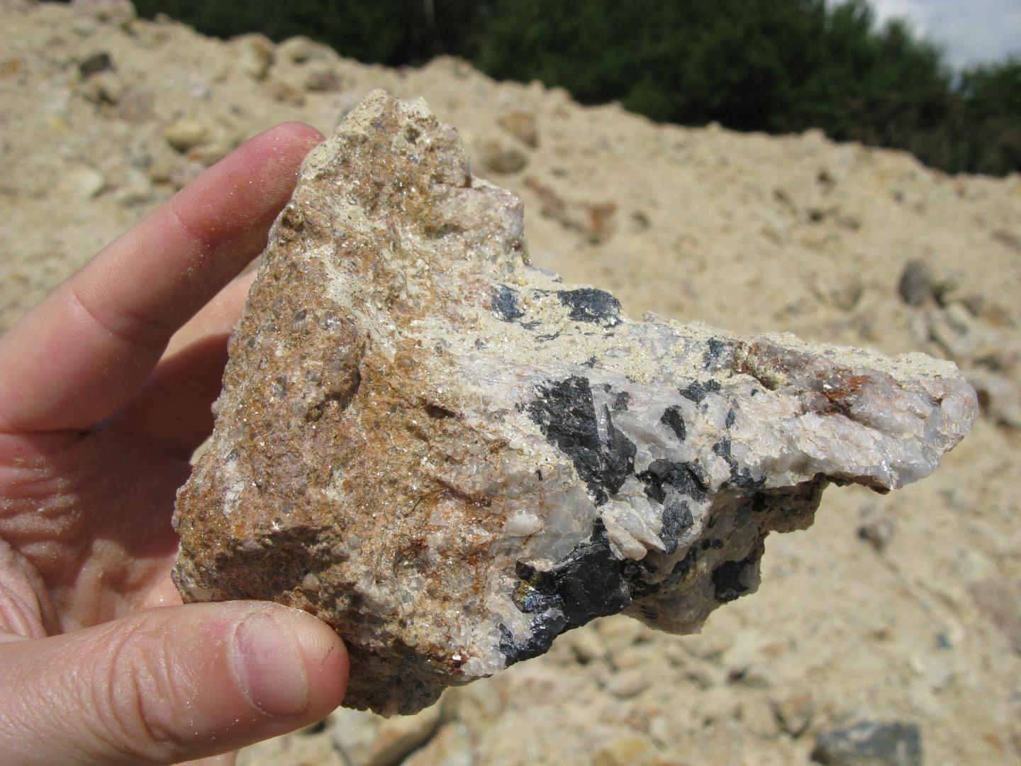 Quartz Vein Containing Wolframite (Black)