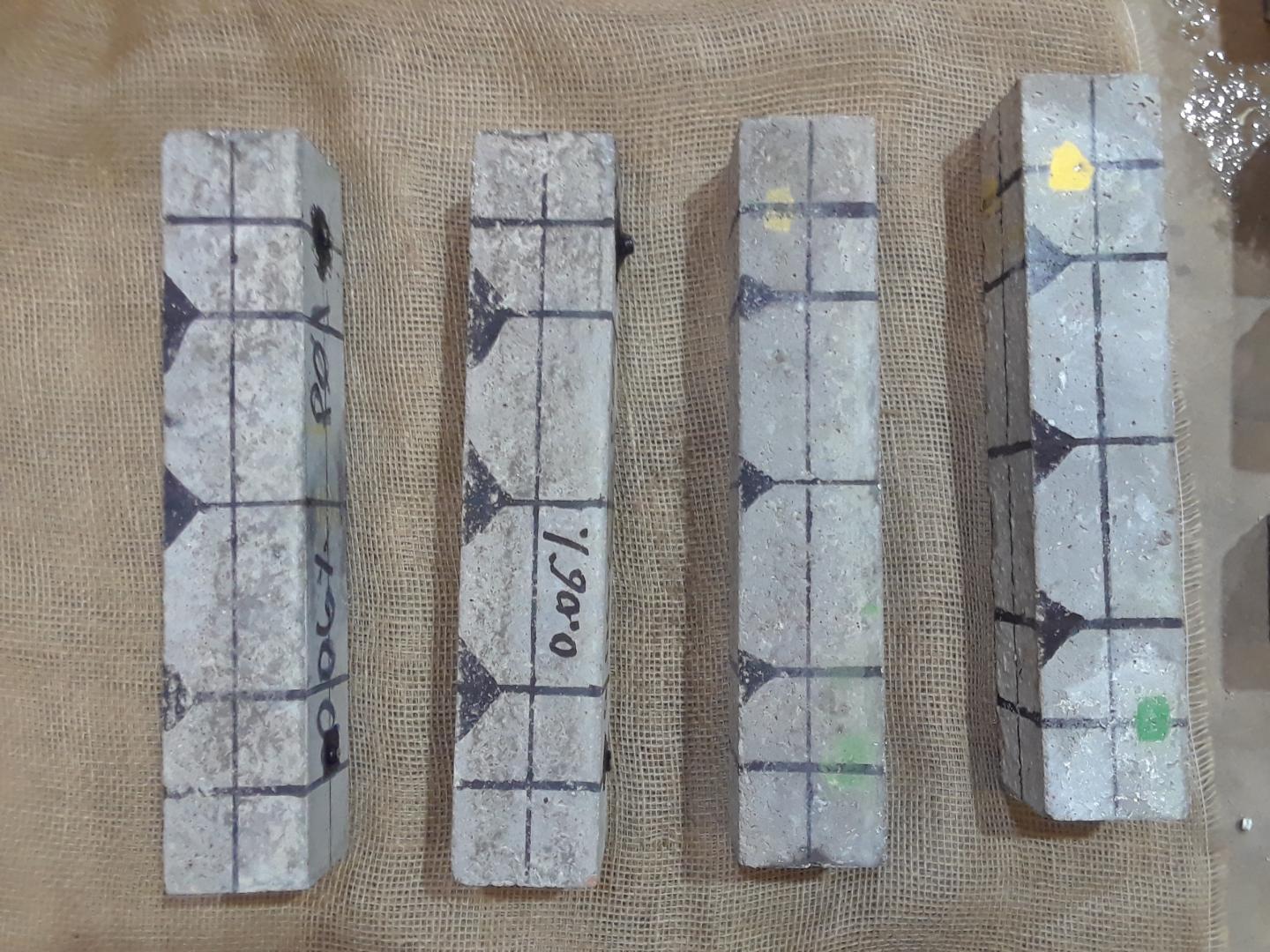 Concrete with biomimetic antifreeze polymer post-freeze-thaw testing