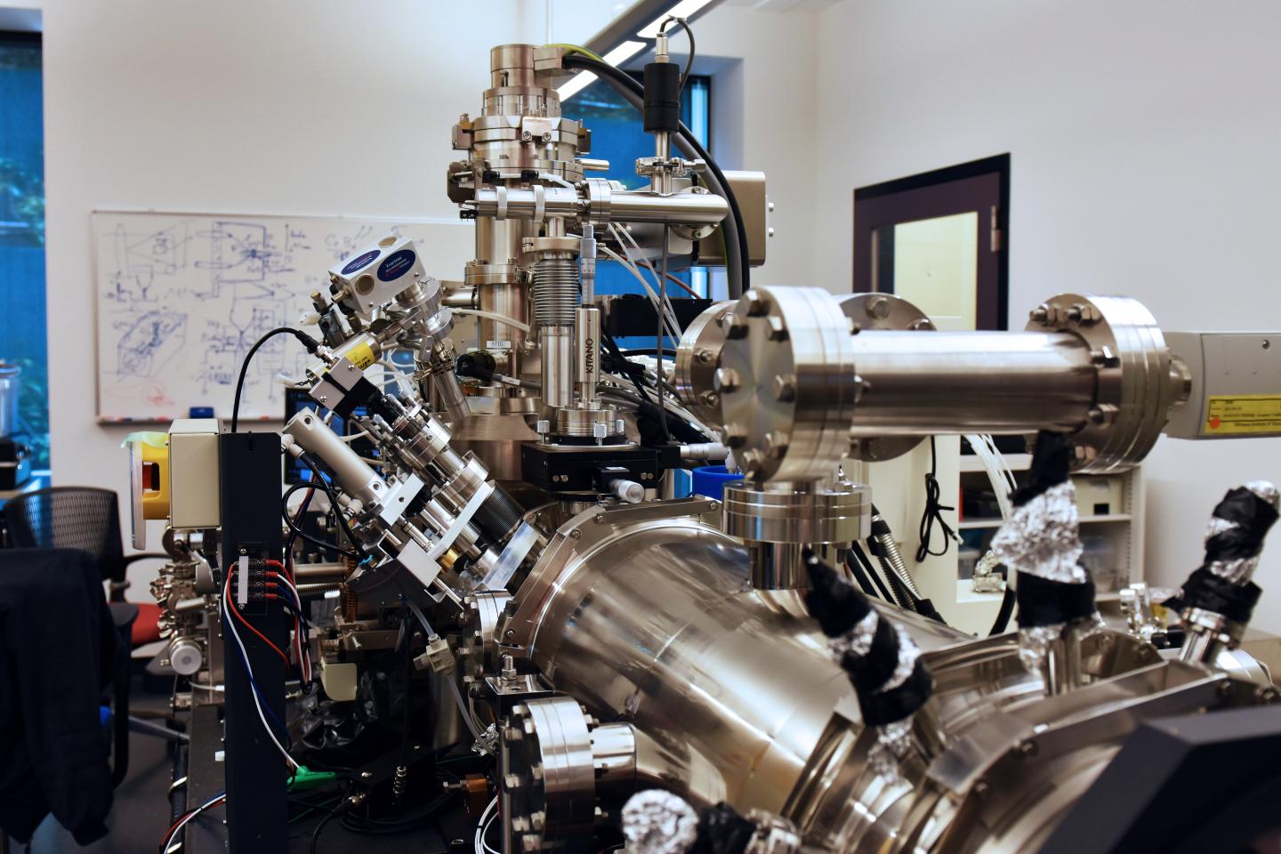 Side View of the Custom-Made Electron Microscope in the Quantum Wave Microscopy Unit
