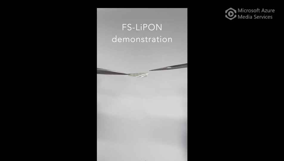 Video of the new transparent, thin-film FS-LiPON material developed at UC San Diego