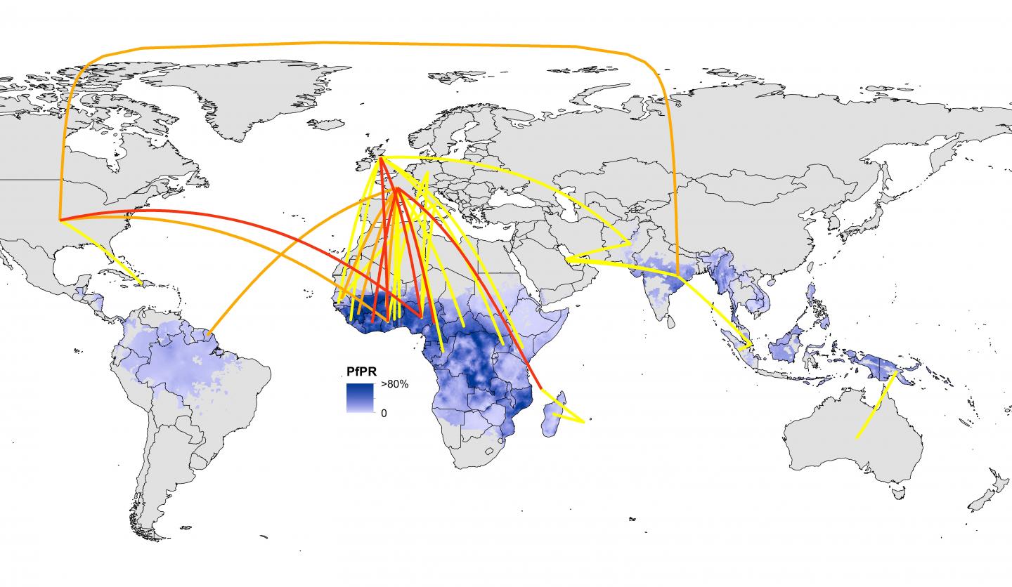 Connectivity of Endemic and Non-Endemic Countries through Malaria Cases