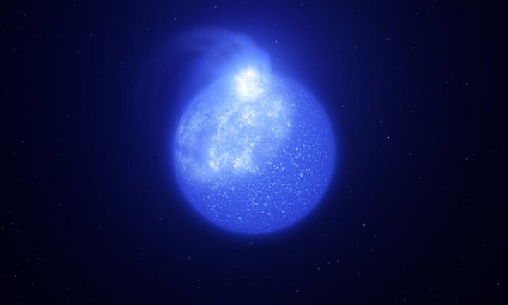 Artist's impression of star plagued by giant magnetic spot
