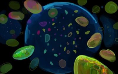 <i>Prochlorococcus</i> in Freeform, an Artist's Rendering of Microbes in the Ocean