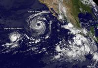 MODIS Image of a Trio of Storms
