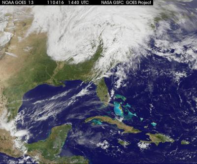GOES-13 Satellite Image of Powerful Cold Front