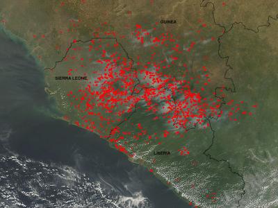 NASA Satellite Sees Fires in Sierra Leone, Guinea, Liberia