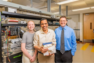 From left, Alexandra Hansard, Sanjay Gokhale and George Alexandrakis.