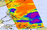 NASA AIRS Infrared Image of Lupit's Thunderstorms