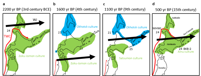 The relation between climate and culture spread in Hokkaido