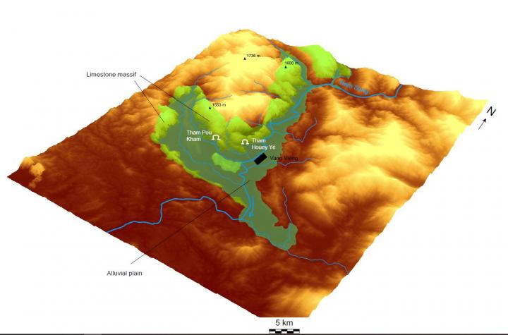 The only two caves in Laos known to be inhabited by Laoennea snails