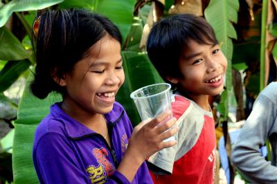School Children with Safe, Clean Water in Cambodia (1 of 3)