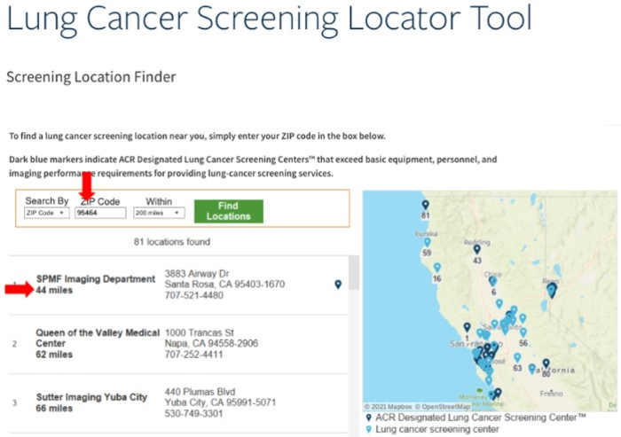 ACR Locator Tool Used to Find Nearby LCS and Respective Distance