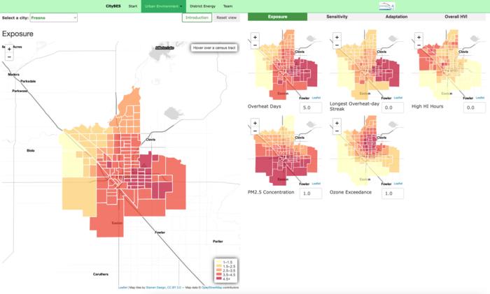 Heat vulnerability map - Fresno, CA