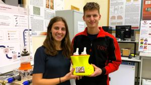 Team Bath Heart - Fleur Upton and Marcell Kuba with their Total Artificial Heart