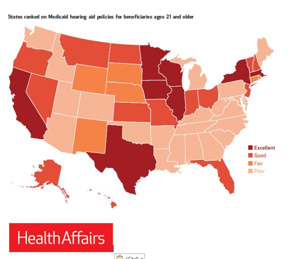 State Rankings for Medicaid Hearing Aid Coverage for Adult Beneficiaries