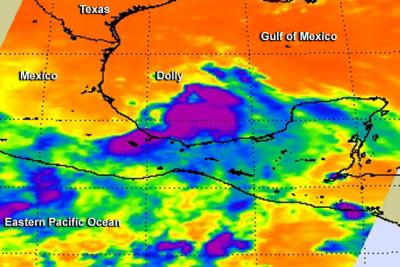 Infrared Image of Tropical Storm Dolly