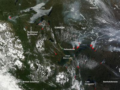 NASA Satellite Sees Fires in Northern Canada