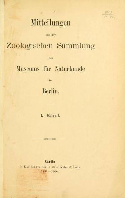 <i>Mitteilungen aus dem Museum f&#252;r Naturkunde</i>