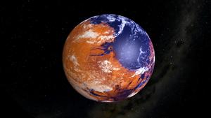 Ancient Mars with water artist concept