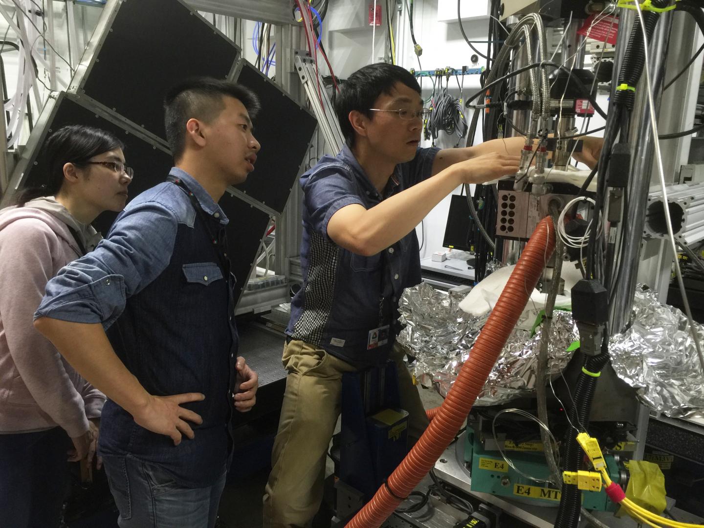 Co-first authors of the paper in the lab.