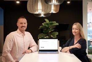 Mr James Breeze (left), CEO, Research Network and NTU Professor Gemma Calvert (right)