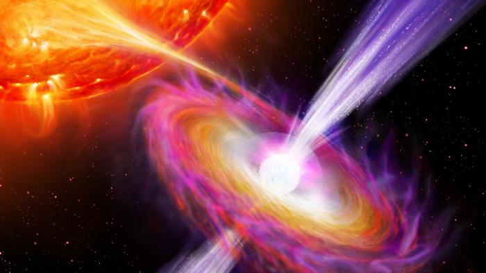 Nuclear explosions on a neutron star feed its jets