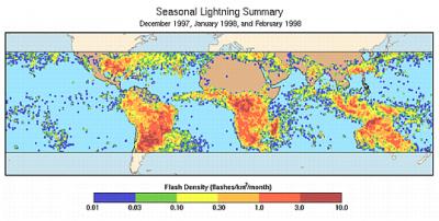 NASA'S Lightning Climatology Map