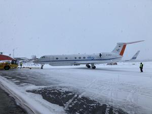 The HALO aircraft in the Arctic.