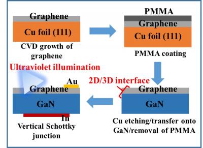Schematic for Transferring of CVD Graphene onto the GaN Substrate