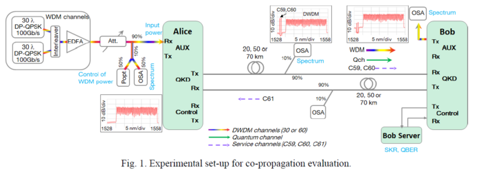 Experimental set-up for co-propagation evaluation