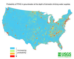 Probability for PFAS in groundwater at the depth of private drinking water supply