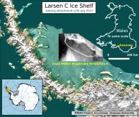 Map Showing Detachment of Iceberg from Larsen C