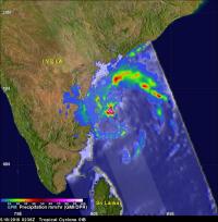 GPM Image of Rainfall Over Sri Lanka