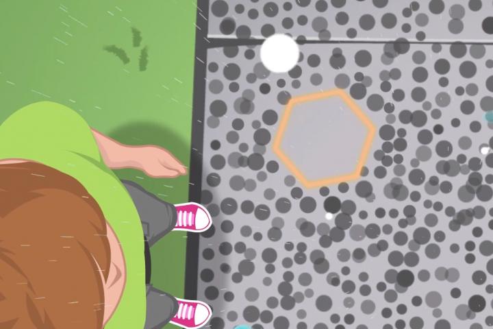 Raindrops on a Sidewalk