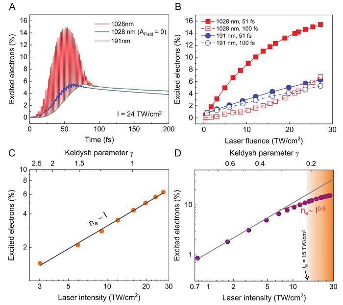 Figure 2. The temporal evolutions of electronic excitation and the photoionization mechanisms.