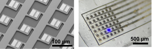 Photo of the developed microLED array